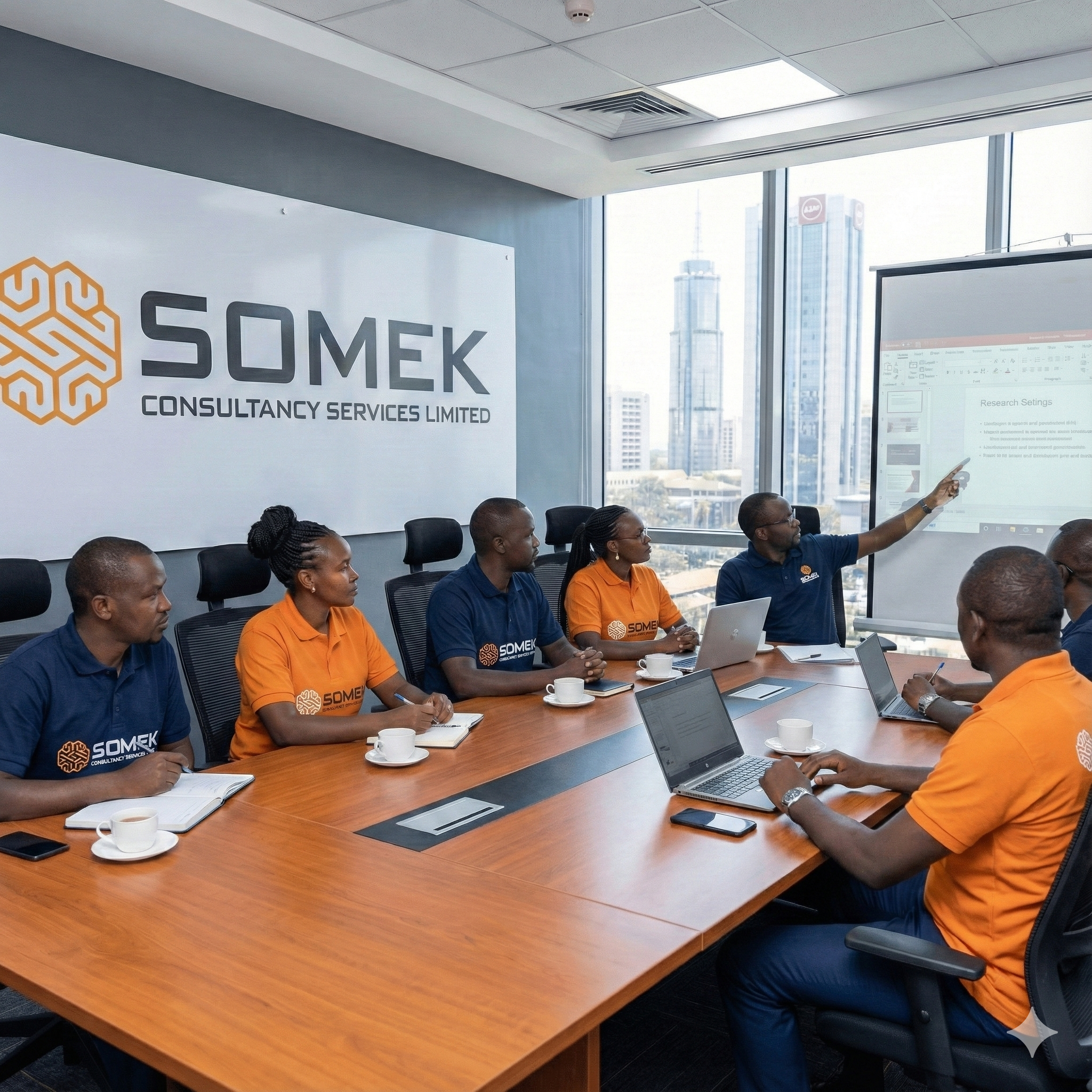 SOMEK Consultancy team meeting in Nairobi office